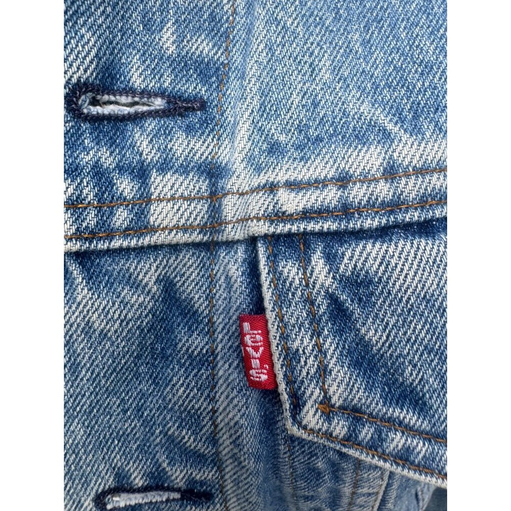 Vintage 80s Levi’s Acid Wash Denim Jacket Womens Small 17.5” P2P USA Trucker - Picture 2 of 9